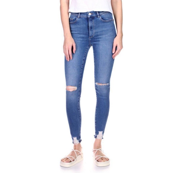 DL1961 Farrow High-Rise Distressed Skinny Jeans - Picture 1 of 12